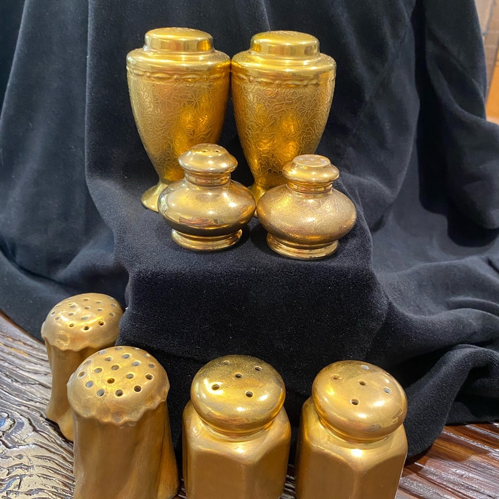 ‼️SOLD‼️Collection S&P Gold Plated Shakers - Picture 1 of 11